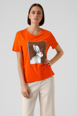 Dames - VERO MODA® - T-shirt - oranje - Promoties - ORANJE