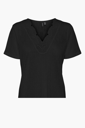 Dames - VERO MODA® - T-shirt - zwart - Nieuwe collectie - ZWART