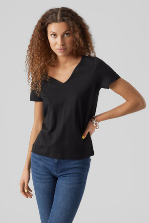 Dames - VERO MODA® - T-shirt - zwart - Vero Moda - ZWART