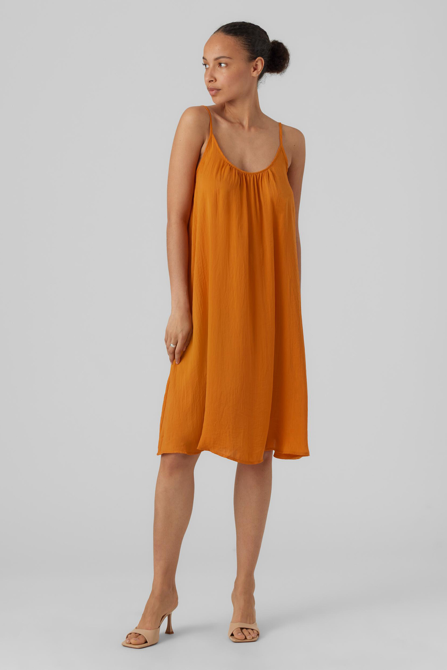 Dames tops kleed zonder mouw Oranje VERO MODA 10290485 MARMALADE ZEB