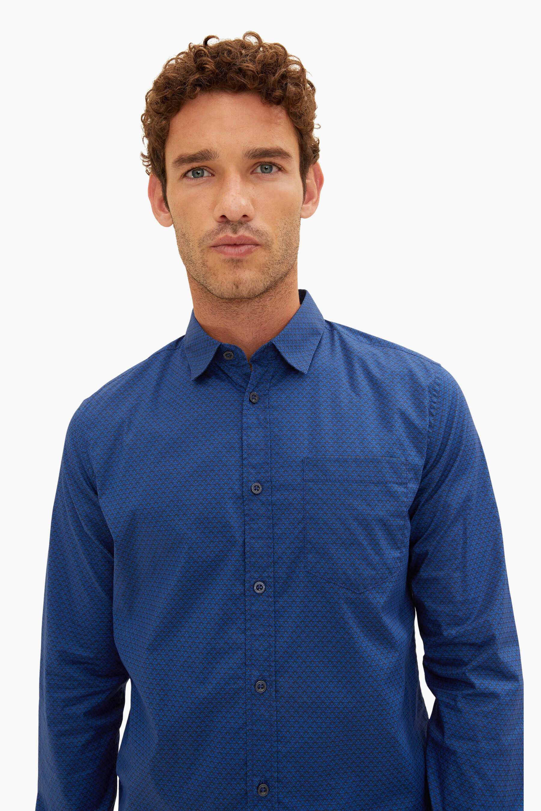 Tom Tailor Veste en tricot bleu-blanc imprim\u00e9 allover style d\u00e9contract\u00e9 Mode Tricots Vestes en tricot 