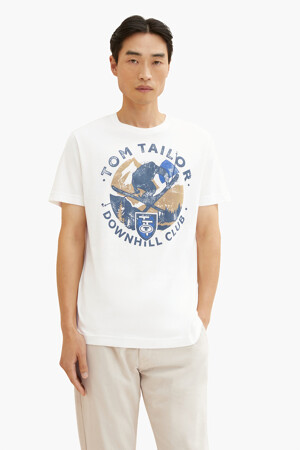 Hommes - Tom Tailor - T-shirt - ecru - Soldes - écru