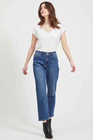 Femmes - VILA® - Straight jeans  - Sustainable fashion - MID BLUE DENIM