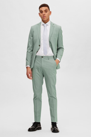 Hommes - SELECTED - Pantalon costume - vert - Pantalons - GROEN