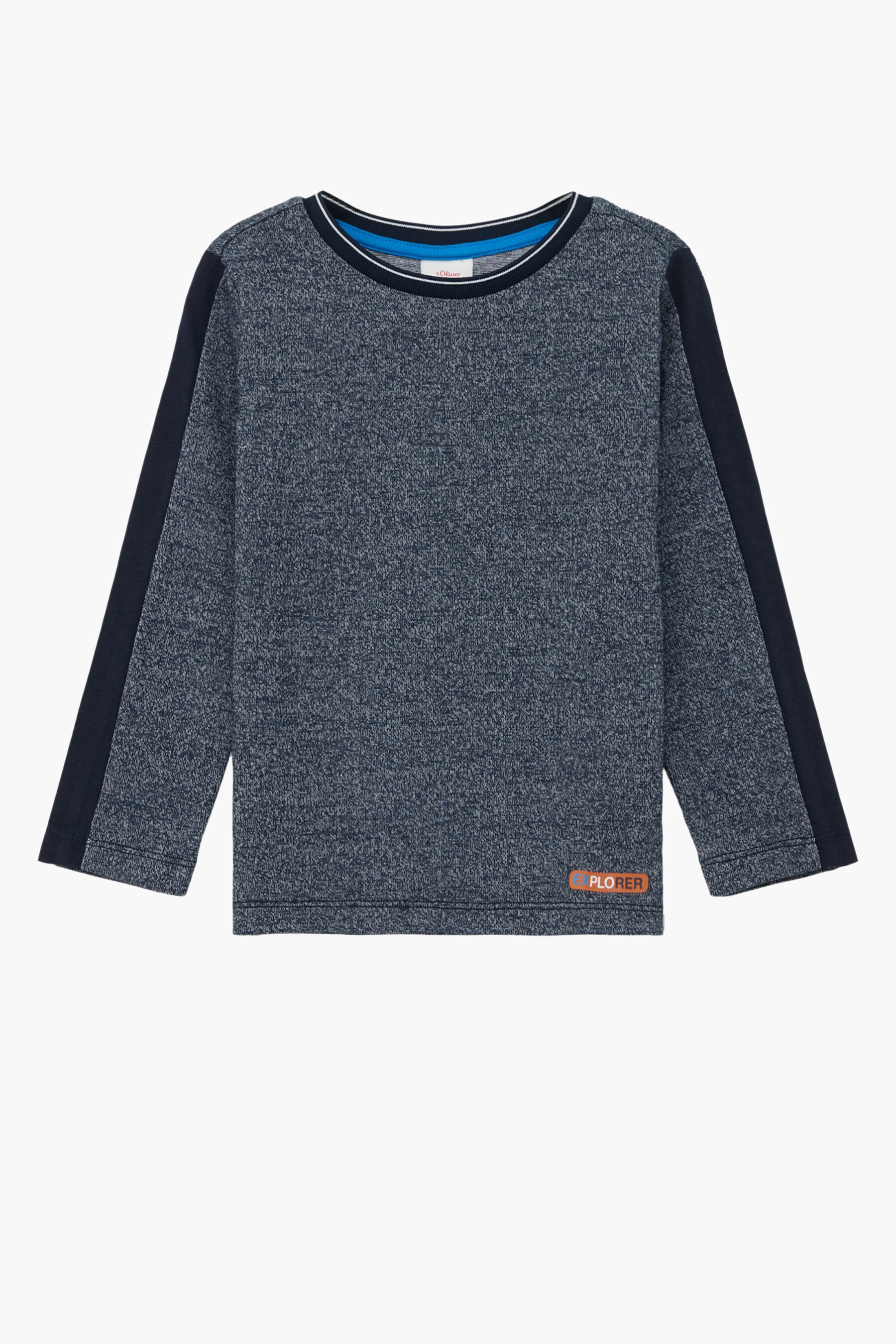 Mode Sweaters Kraagloze sweaters s.Oliver Kraagloze sweater blauw-wit volledige print casual uitstraling 