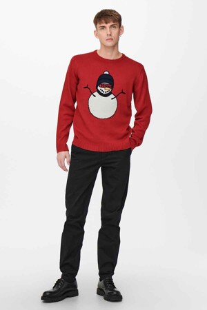 Dames - ONLY & SONS® - Kersttrui - rood - Pulls - ROOD