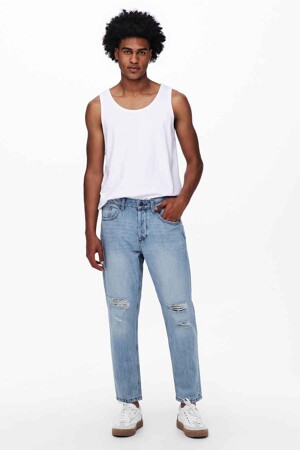 Femmes - ONLY & SONS® - Jean &agrave; coupe carrot - bleu - Sustainable fashion - LIGHT BLUE DENIM