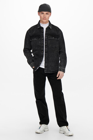 Dames - ONLY & SONS® - Wide jeans - black denim - Jeans - BLACK DENIM