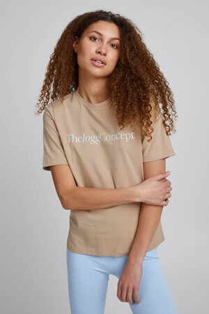 Dames - THEJOGGCONCEPT - T-shirt - beige - The Jogg Concept - BEIGE