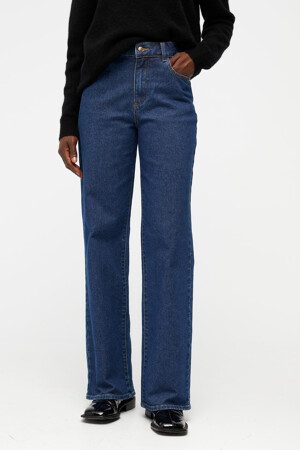 Dames - OBJECT - Wide jeans - dark blue denim -  - DARK BLUE DENIM