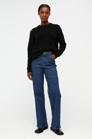 Dames - OBJECT - Wide jeans - dark blue denim - Jeans - DARK BLUE DENIM