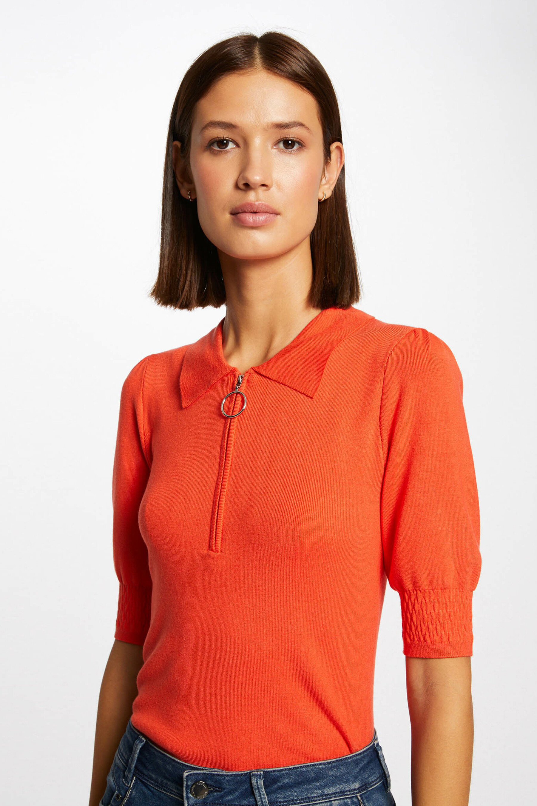 Trui met V-hals Oranje - Morgan De Toi - 231MZAP_ORANGEADE | ZEB