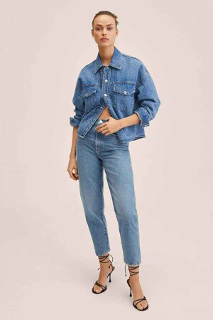 Dames - MANGO - Mom jeans - MID BLUE DENIM - Jeans - MID BLUE DENIM