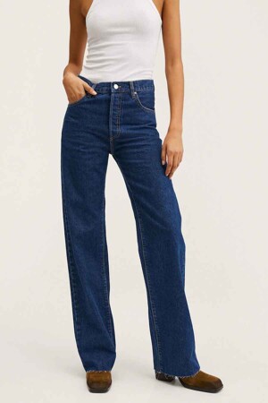 Dames - Mango - Wide jeans - mid blue denim -  - MID BLUE DENIM