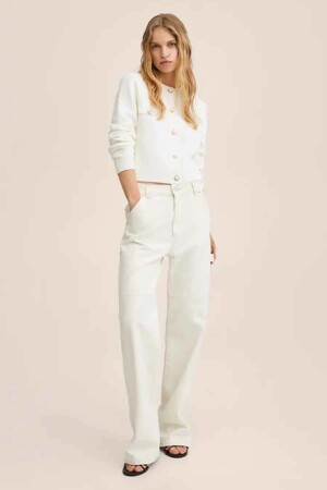 Dames - MANGO - Wide jeans - beige - Jeans - beige