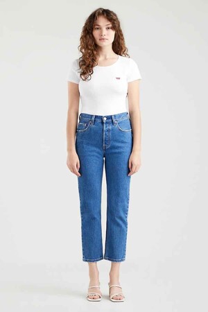 Femmes - Levi's® - 501 CROP - Zoom sur le jeans - MID BLUE DENIM