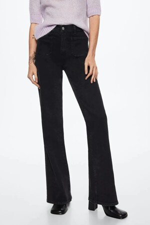 Dames - Mango - Flared jeans - black denim - Jeans - ZWART