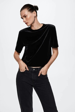 Femmes - Mango - Blouse - noir - T-shirts & tops - ZWART