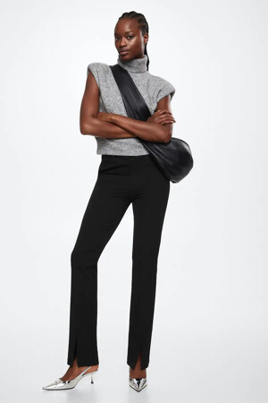 Femmes - MANGO - Pantalon color&eacute; - noir - Promos - noir