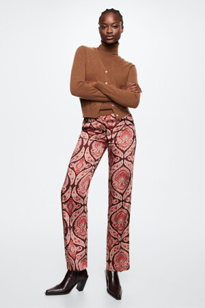 Femmes - MANGO - Pantalon color&eacute; - rouge - Promos - rouge