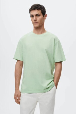 Dames - Mango - T-shirt - groen - MANGO - GROEN
