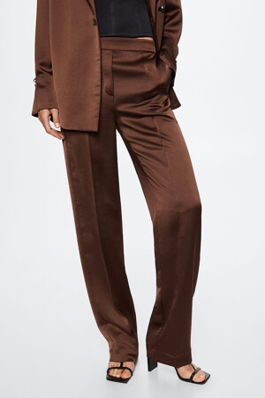 Femmes - MANGO - Pantalon color&eacute; - brun - Soldes - brun