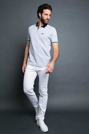 Dames - Delahaye - Polo - ecru - Delahaye - blauw