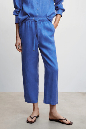 Femmes - MANGO - Pantalon color&eacute; - bleu - Pantalons - bleu