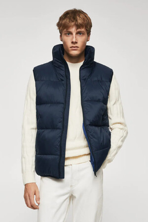 Heren - Mango - Bodywarmer - blauw - Jassen - BLAUW