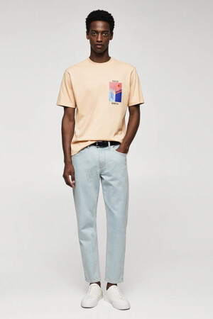 Dames - Mango - T-shirt - beige - MANGO - BEIGE
