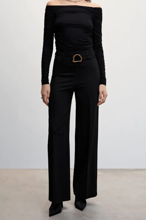 Femmes - MANGO - Pantalon color&eacute; - noir - Pantalons - noir