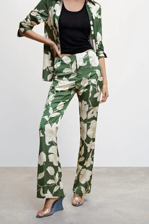 Femmes - MANGO - Pantalon color&eacute; - vert - Pantalons - vert