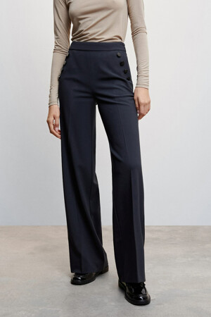 Femmes - MANGO - Pantalon color&eacute; - bleu - Pantalons - bleu