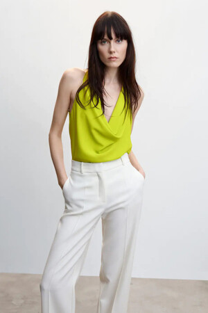Femmes - MANGO - 47095961 MNG 23_14 BRIGHT YELLO - Chemisiers & Blouses - vert