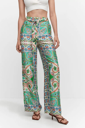 Femmes - MANGO - Pantalon color&eacute; - blanc - Vêtements - multicoloré