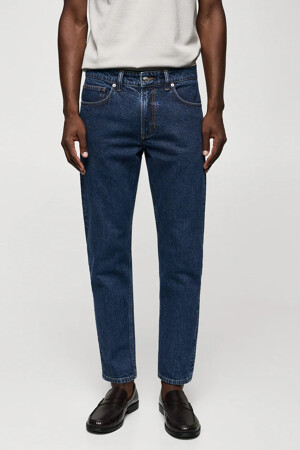 Dames - Mango - Tapered jeans - dark blue denim - tapered - DENIM