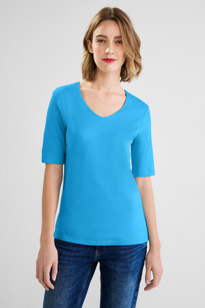 Femmes - STREET ONE - A317665_14510 SPLASH BL - T-shirts & Tops - bleu