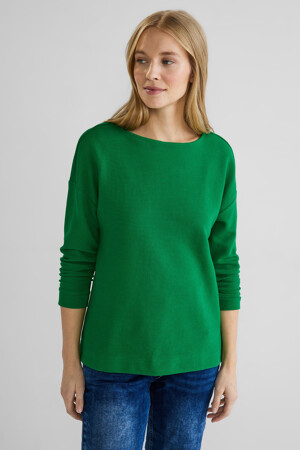 Dames - STREET ONE - T-shirt - GREEN - Hoodies & Sweaters - GREEN