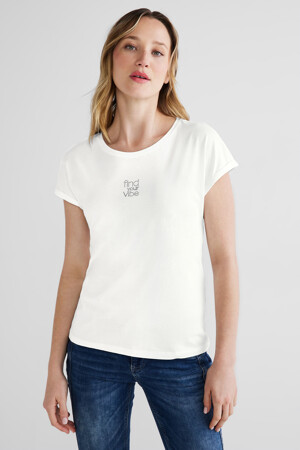 Femmes - STREET ONE - T-shirt - ecru - T-shirts & Tops - écru