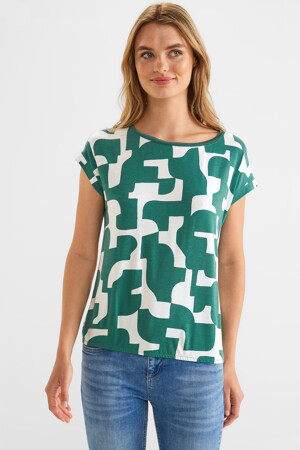 Femmes - STREET ONE - T-shirt - vert - Nouveau - VERT