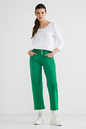 Femmes - STREET ONE - Pantalon color&eacute; - vert - Pantalons - VERT