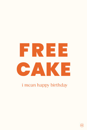 Femmes -  - Digitale giftcard FREE CAKE -  - 