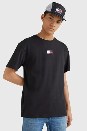 Heren - TOMMY JEANS - T-shirt - zwart - Promoties - ZWART