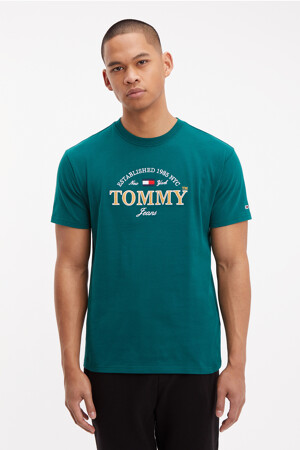 Dames - TOMMY JEANS - T-shirt - groen - Tommy Jeans - GROEN