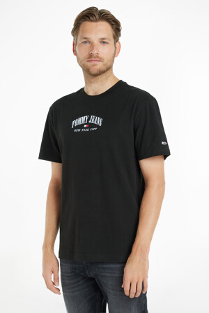 Heren - TOMMY JEANS - T-shirt - zwart - T-shirts - ZWART