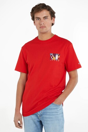 Dames - TOMMY JEANS - T-shirt - rood - Nieuwe collectie - ROOD