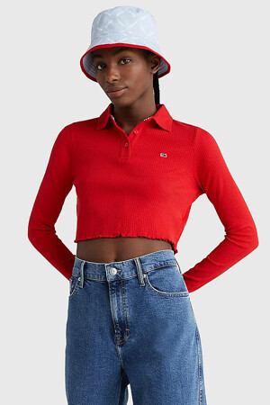 Femmes - Tommy Jeans - Polo - rouge - Filles - rouge