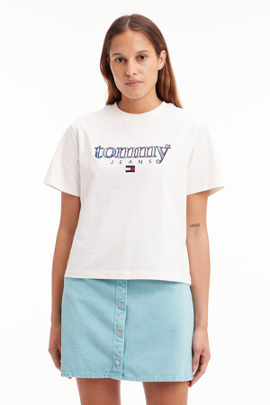 Dames - TOMMY JEANS - T-shirt - wit - T-shirts & topjes - WIT