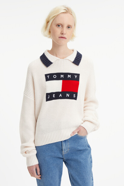 groentje Iedereen Implementeren Trui Wit - Tommy Jeans - DW0DW14951YBH_YBH ANCIENT WHI | POINTCARRE