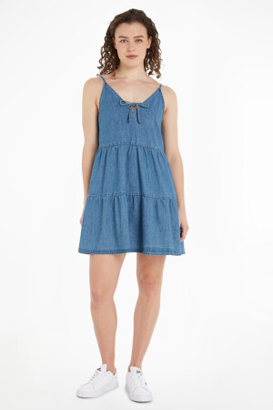 Dames - Tommy Jeans - Kleedje - MID BLUE DENIM - Tommy Hilfiger - MID BLUE DENIM